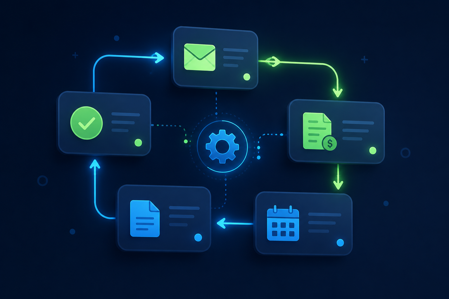 Flujo de automatización de tareas repetitivas en un negocio online con herramientas digitales