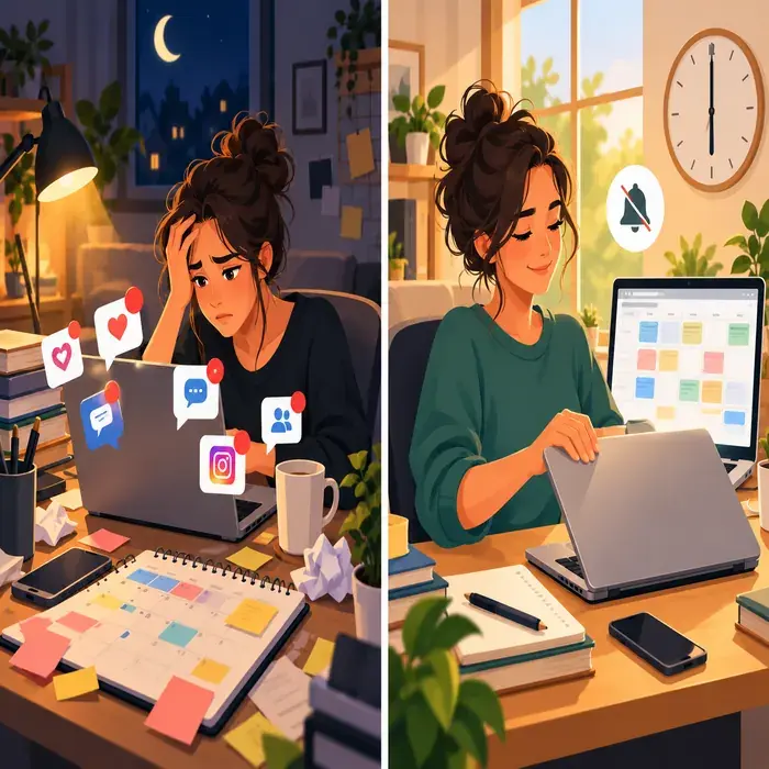 Antes y después de una community manager autónoma que pasa de vivir pendiente de los mensajes a trabajar con prioridades y terminar a su hora