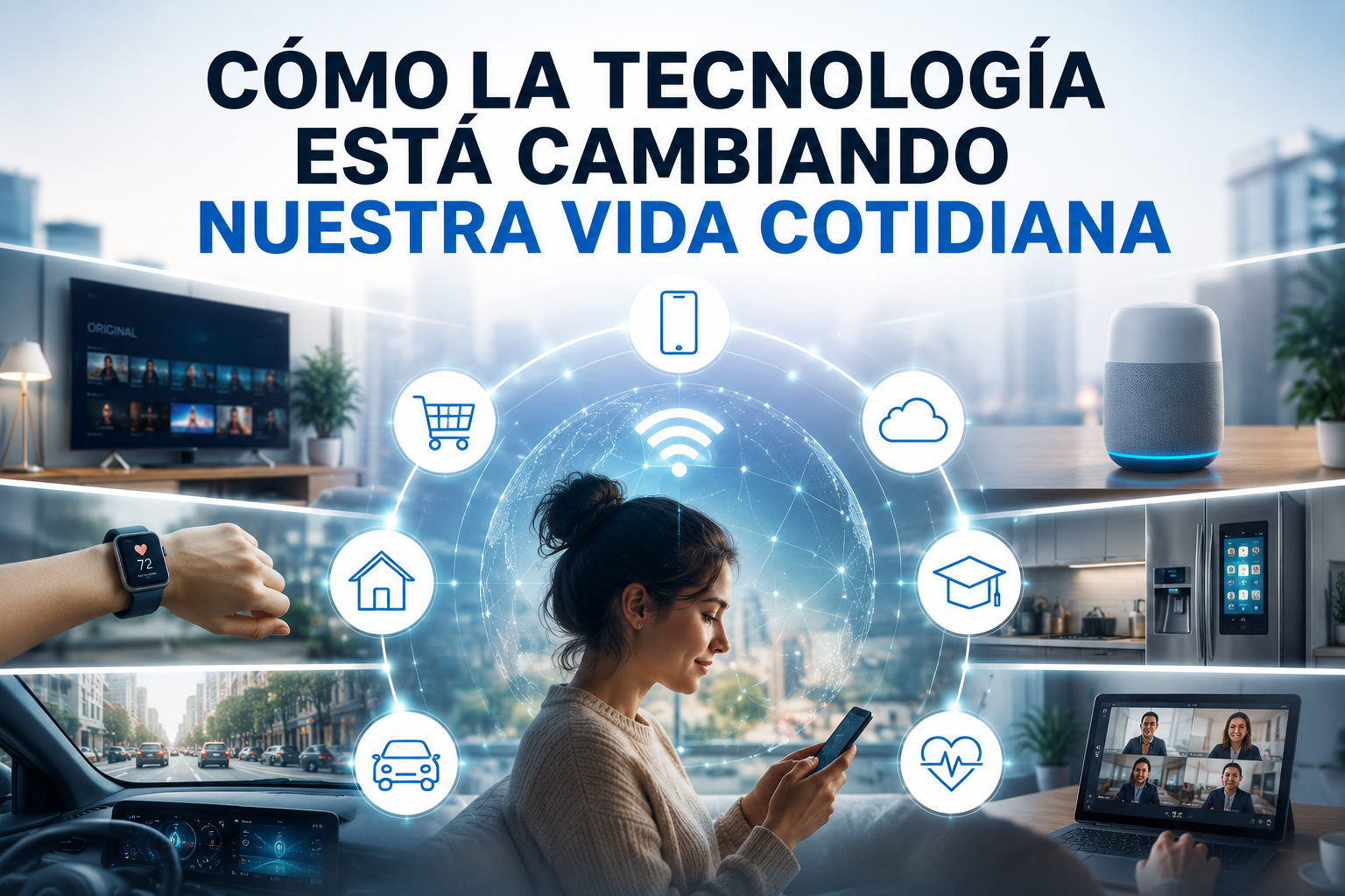 Cómo la tecnología está cambiando la vida cotidiana mediante dispositivos conectados, internet y herramientas digitales.