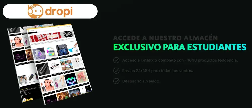 Catálogo del almacén Dropi exclusivo para alumnos de Ecommerce Acelerator
